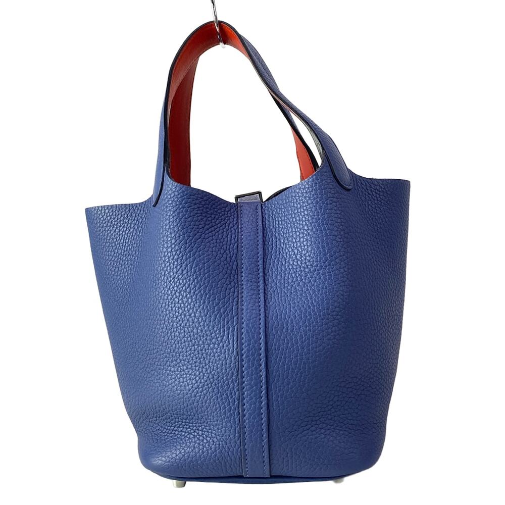 Hermès Picotin Lock Eclat PM/16 Handbag Blue Brighton Capucine - Picture 4 of 16